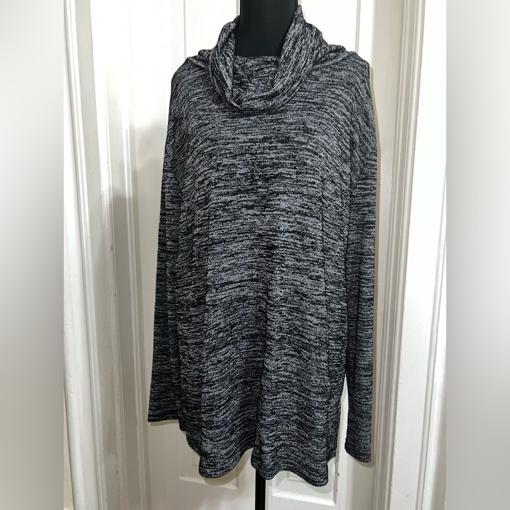 Leo Rosi Charcoal and Light Gray Knit Top Womens size‎ XL long sleeve soft cold